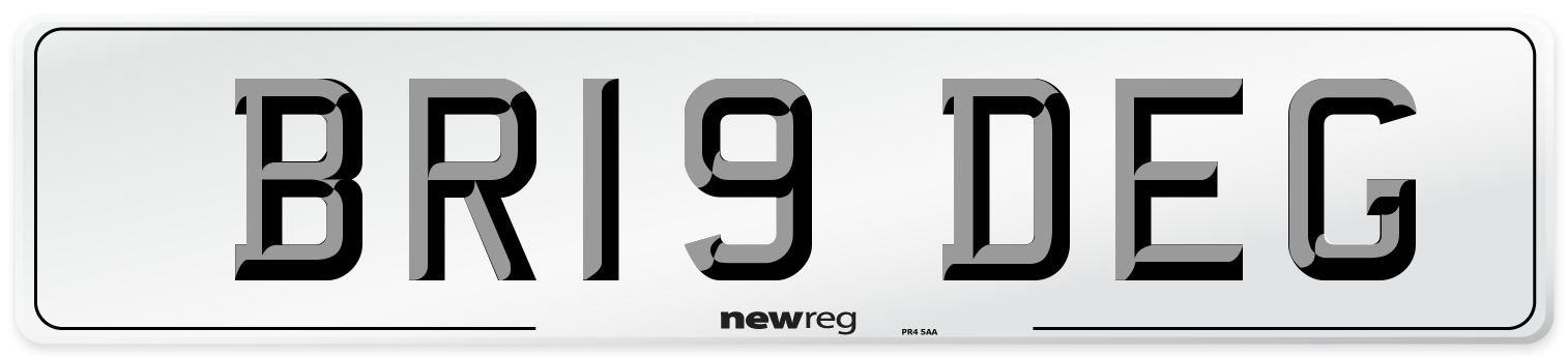 BR19 DEG Number Plate from New Reg